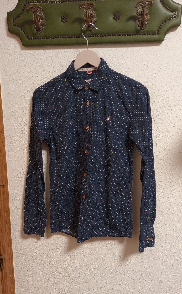 Camisa niño azul con come cocos de colores Talla S