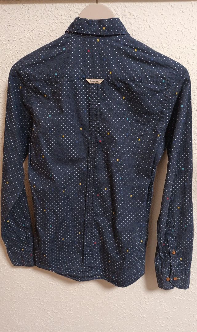 Camisa niño azul con come cocos de colores Talla S