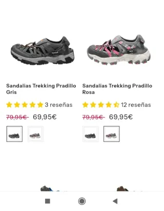 Sandalias Oriocx Trekking Niña/mujer Rosa y Gris