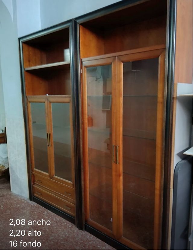 Mueble comedor madera y cristal