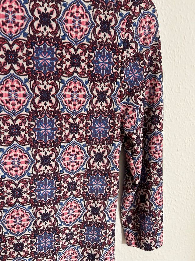 Vestido estampado manga 3/4