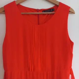 Vestido vintage color coral talla 36-38
