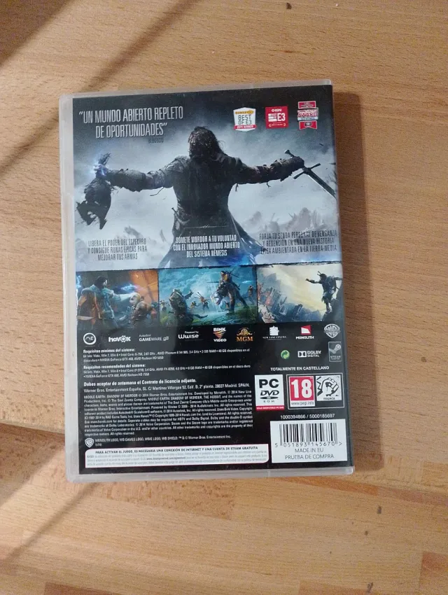 Juego PC Sombras de Mordor DVD