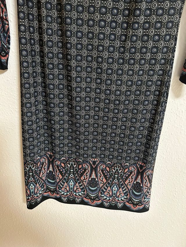 Vestido estampado manga 3/4