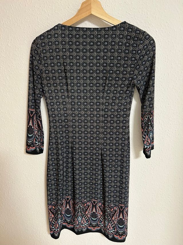 Vestido estampado manga 3/4