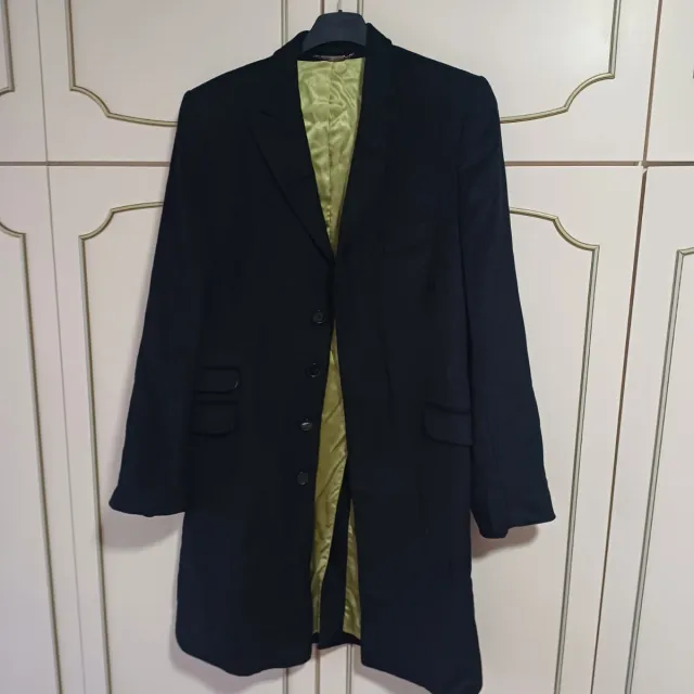 Abrigo Versace Negro con Forro Verde