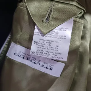 Abrigo Versace Negro con Forro Verde