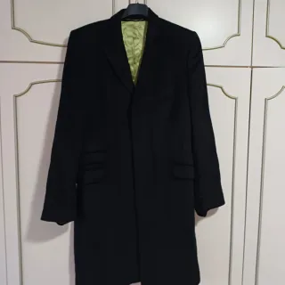 Abrigo Versace Negro con Forro Verde