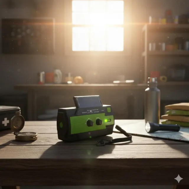 Radio Manivela con Panel Solar Linterna AM/FM