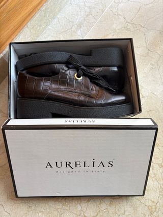 Mocasines plataforma negros Aurelias