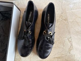 Mocasines plataforma negros Aurelias