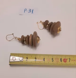Pendientes vintage madera y dorado