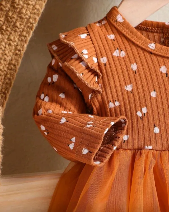 Vestido y diadema niña estampado floral