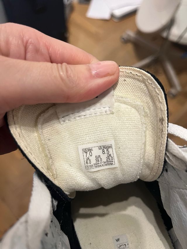 Vans Cuadro Blanco y Negro Talla 39