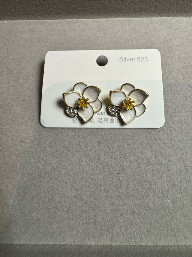 Brincos Flores Prata 925 Dourado