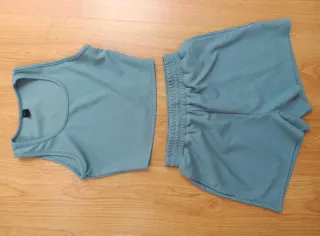 Conjunto top y shorts azul