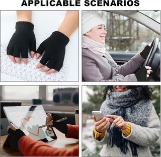 12 Pares Guantes Térmicos Unisex Negro