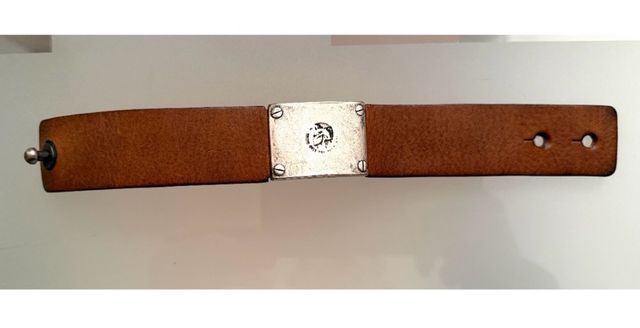 Pulsera Diesel Cuero Marrón y Plata Vintage