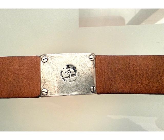 Pulsera Diesel Cuero Marrón y Plata Vintage