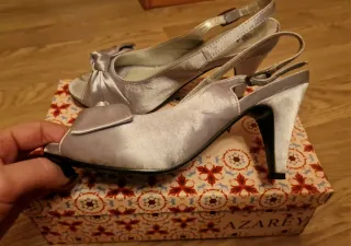 Zapatos de tacón plateados Azarey talla 39