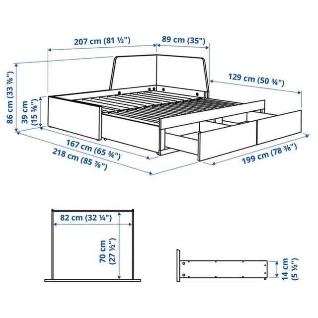 Cama Diván Ikea Flekke 2 colchones. Nuevecito !