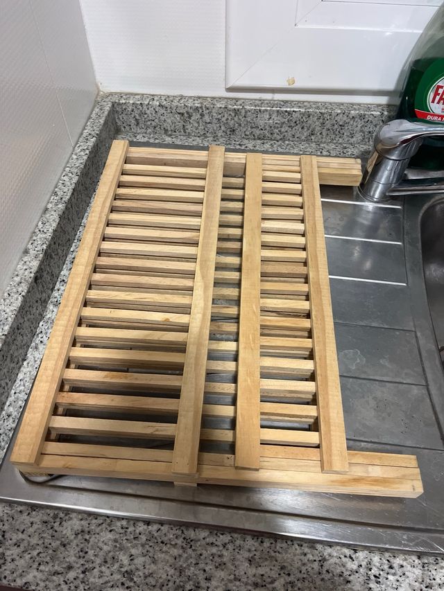 Escurridor platos bambú plegable