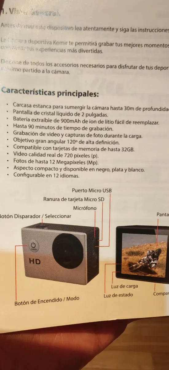 Fotocamera Sportiva KOMIR HD Gialla