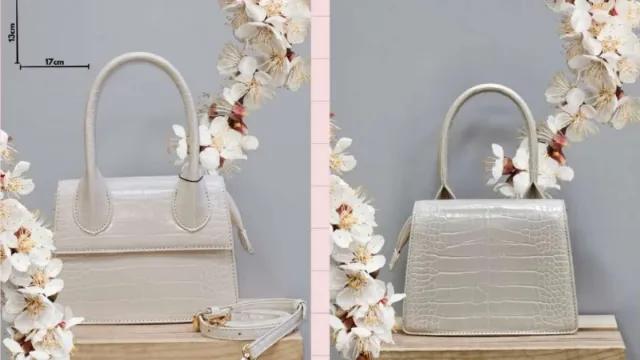 Bolsos de mano rosa y lila