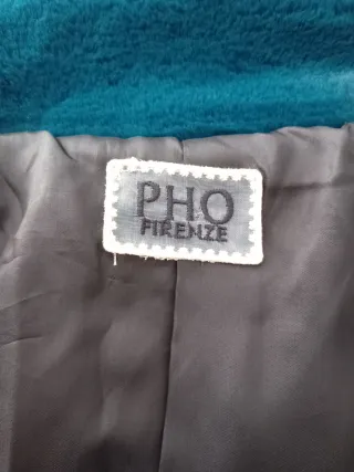 Cappotto pelliccia sintetica petrolio