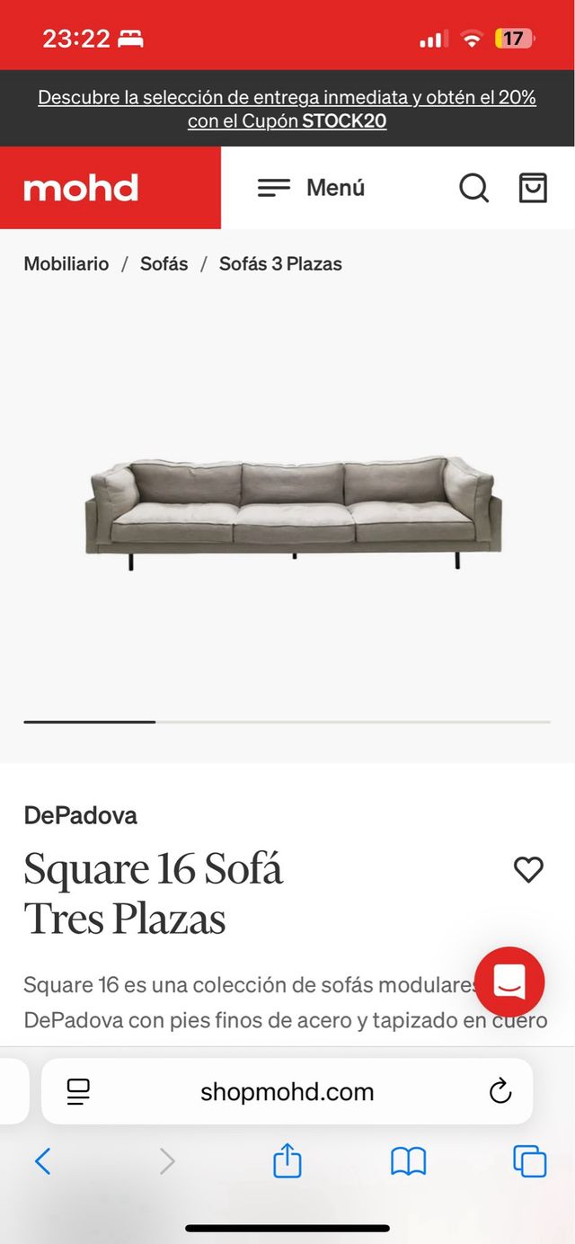 URGE - Sofá DePadova Square 16 Diseño Moderno