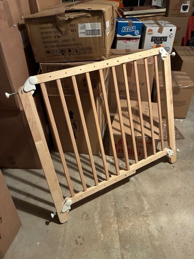 Valla de seguridad madera bebé/mascota