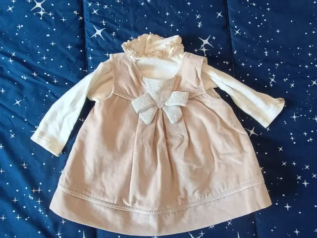 Vestito neonata velluto con fiocco