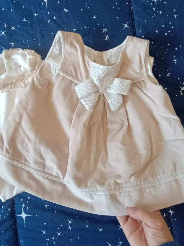 Vestito neonata velluto con fiocco
