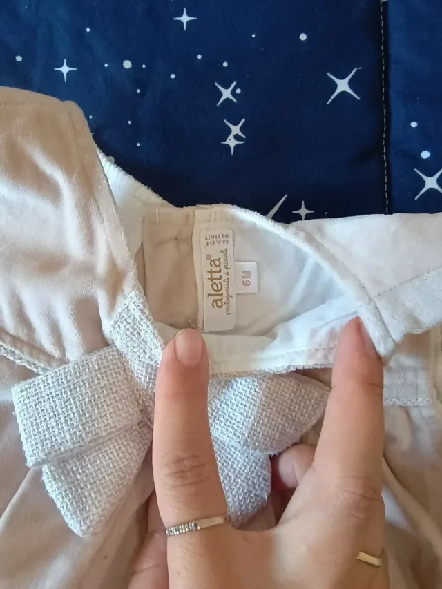 Vestito neonata velluto con fiocco