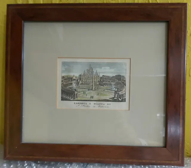 Grabados de  Roma: plata de San Pedro y Coliseo