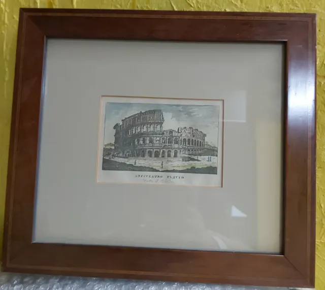 Grabados de  Roma: plata de San Pedro y Coliseo