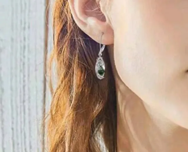 Pendientes estilo Isabelinos Plata 925 y Malaquita