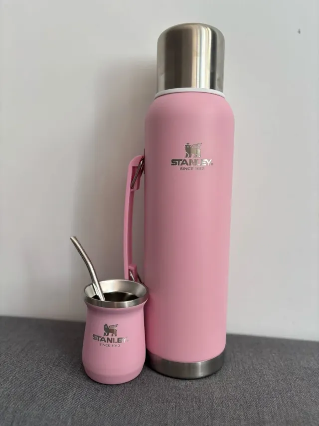 Set Termo Mate Stanley Negro, Rosa y Blanco