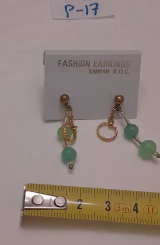 Pendientes vintage doradoy verde