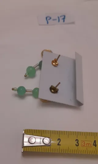 Pendientes vintage doradoy verde