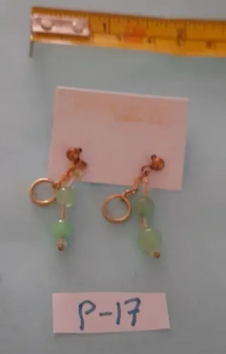 Pendientes vintage doradoy verde