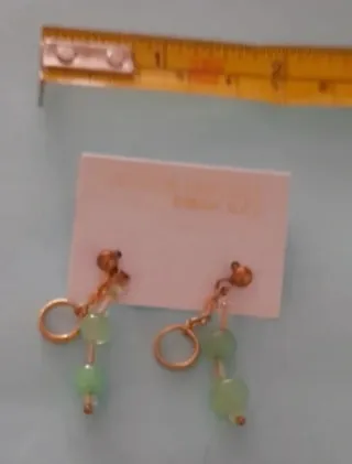 Pendientes vintage doradoy verde