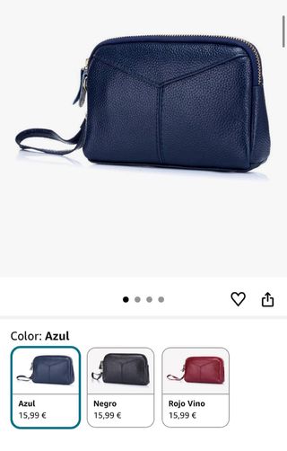 Cartera de mano piel azul marino