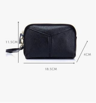 Cartera de mano piel azul marino