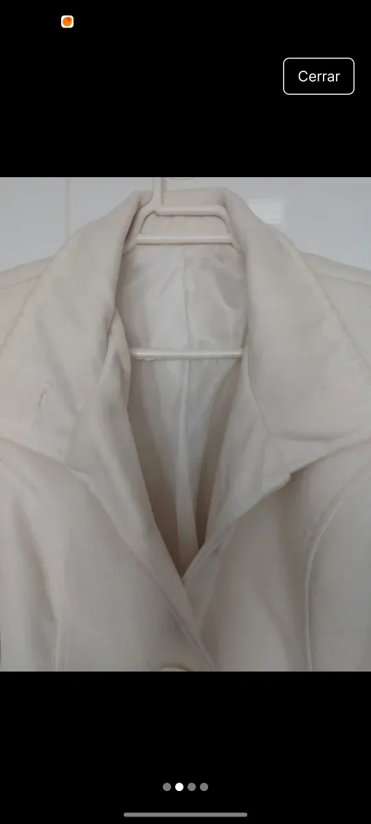 Chaquetón blanco mujer con cinturón