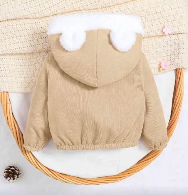 Abrigo bebé con capucha y orejas