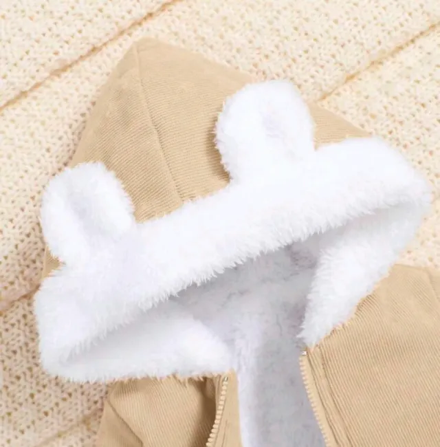 Abrigo bebé con capucha y orejas