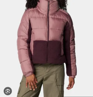 Anorak Columbia croped morado y rosa