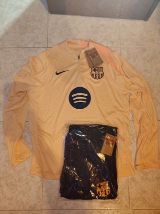 Chandal FC Barcelona Nike Naranja y Negro