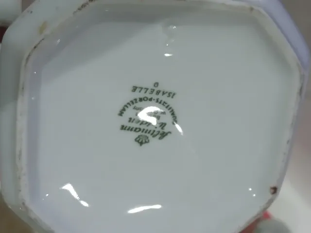 Juego café porcelana 6 tazas rosa y blanco